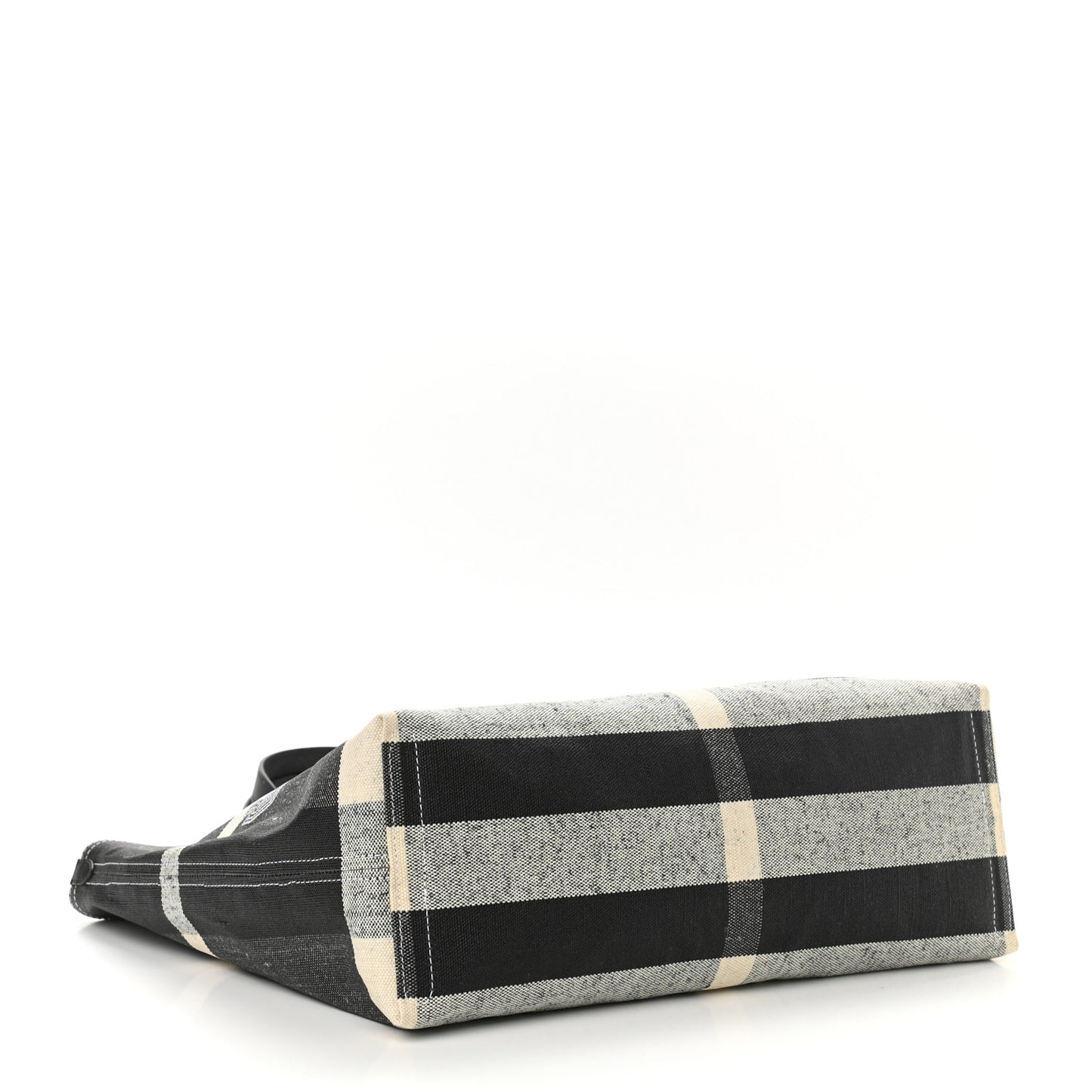 Coated Canvas Mega Check Medium Doodle Tote Black White