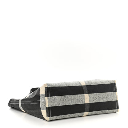 Burberry Coated Canvas Mega Check Medium Doodle Tote Black White 4 of 10