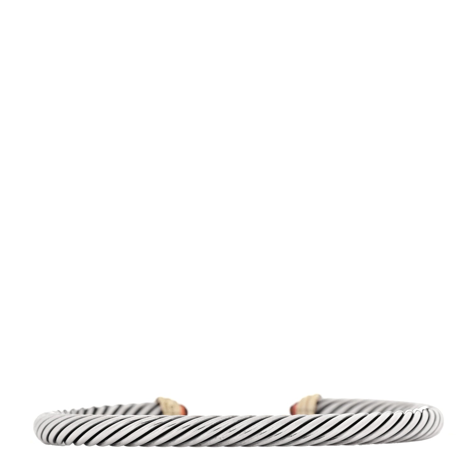 David Yurman Sterling Silver 14K Yellow Gold Garnet 5mm Cable Classics Petite Color Bracelet 2 of 3