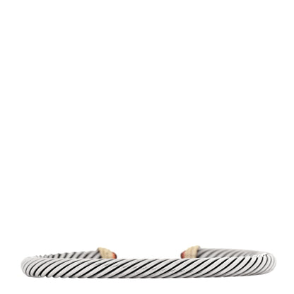 David Yurman Sterling Silver 14K Yellow Gold Garnet 5mm Cable Classics Petite Color Bracelet 2 of 3
