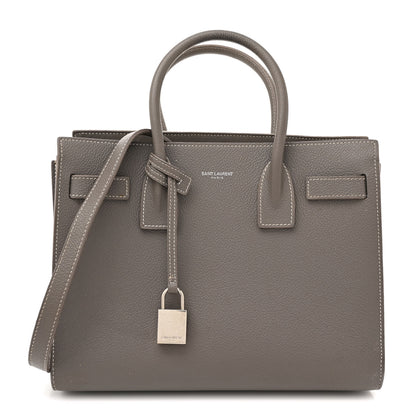 Saint Laurent Grained Calfskin Topstich Baby Sac De Jour Grey 1 of 20