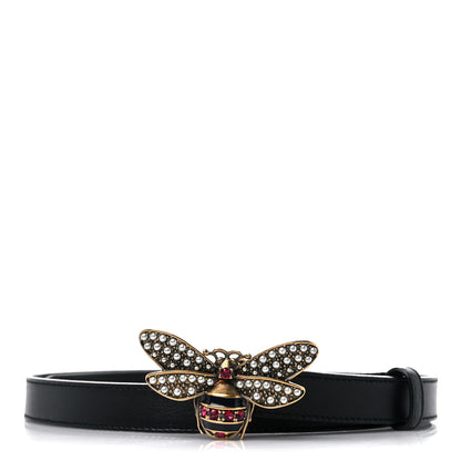 Gucci Calfskin Queen Margaret Bee Belt 85 34 Black 1 of 7