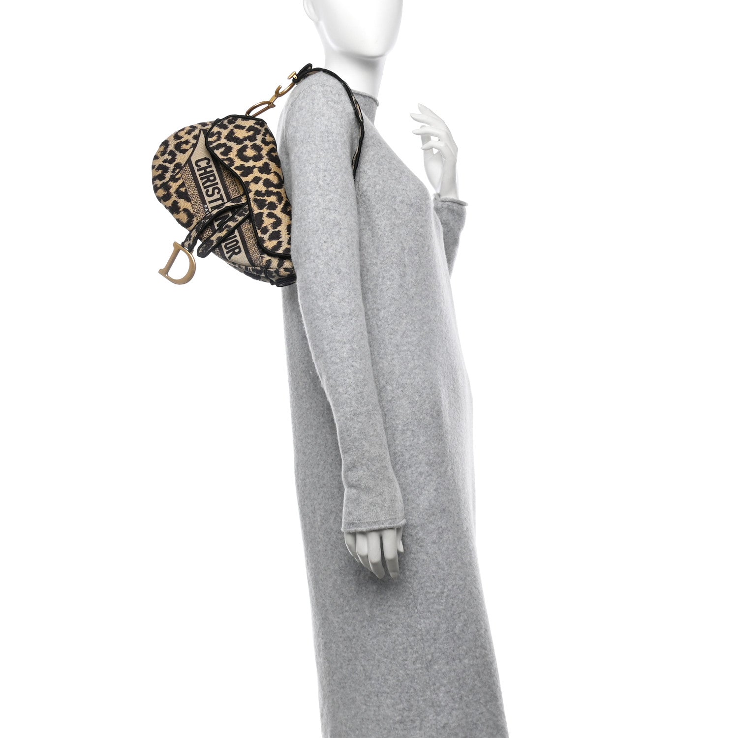 Christian Dior Canvas Mizza Embroidered Saddle Bag Beige Multicolor 2 of 10