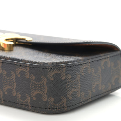 Celine Triomphe Canvas Chain Shoulder Bag Tan 10 of 11