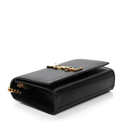 Saint Laurent Grain De Poudre Small Monogram Kate Satchel Black 3 of 5