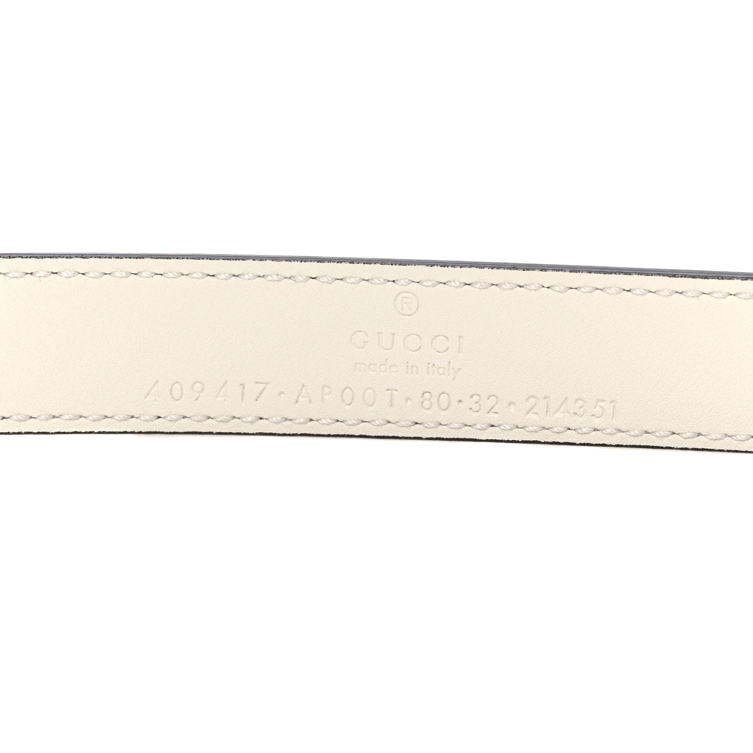 Gucci Calfskin Double G 20mm Belt 80 32 Mystic White 5 of 5