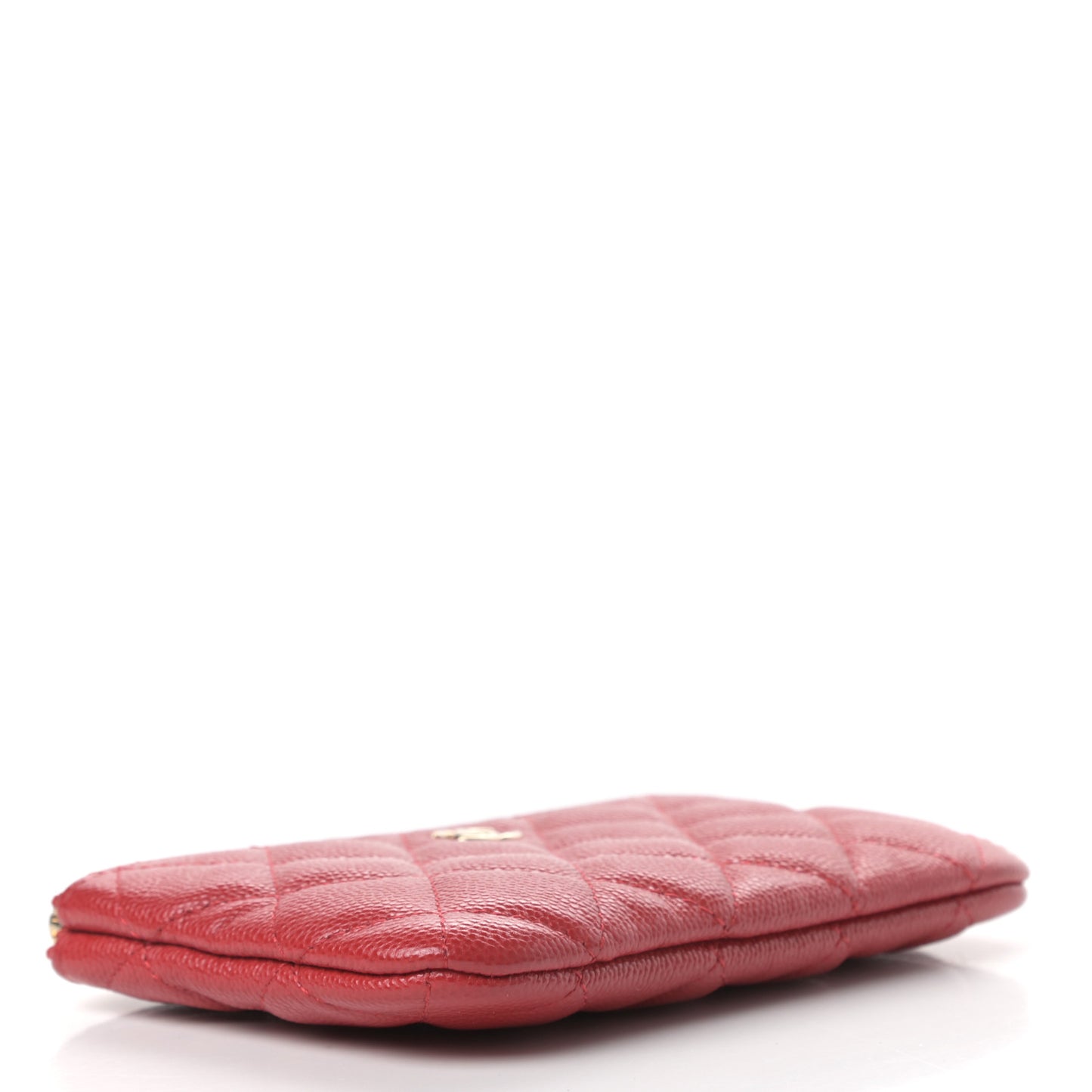 Caviar Quilted Small Cosmetic Case Red