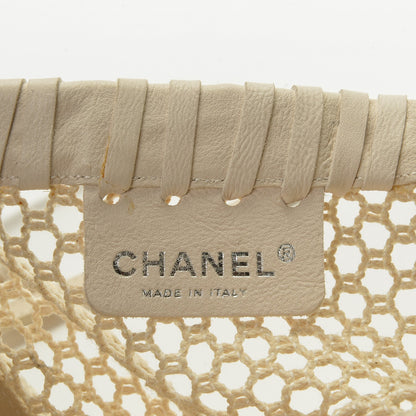 Chanel Calfskin Fringe Large La Madrague Tote Dark White 6 of 7