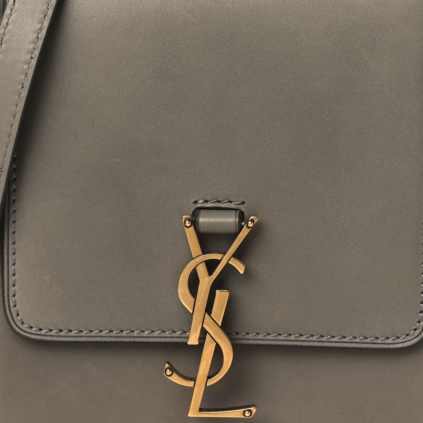 Smooth Calfskin North South Kaia Satchel Grey