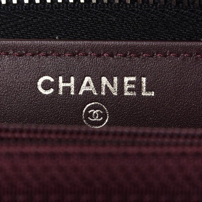 Chanel Caviar Chevron Large Gusset Zip Around Wallet Black 6 of 14