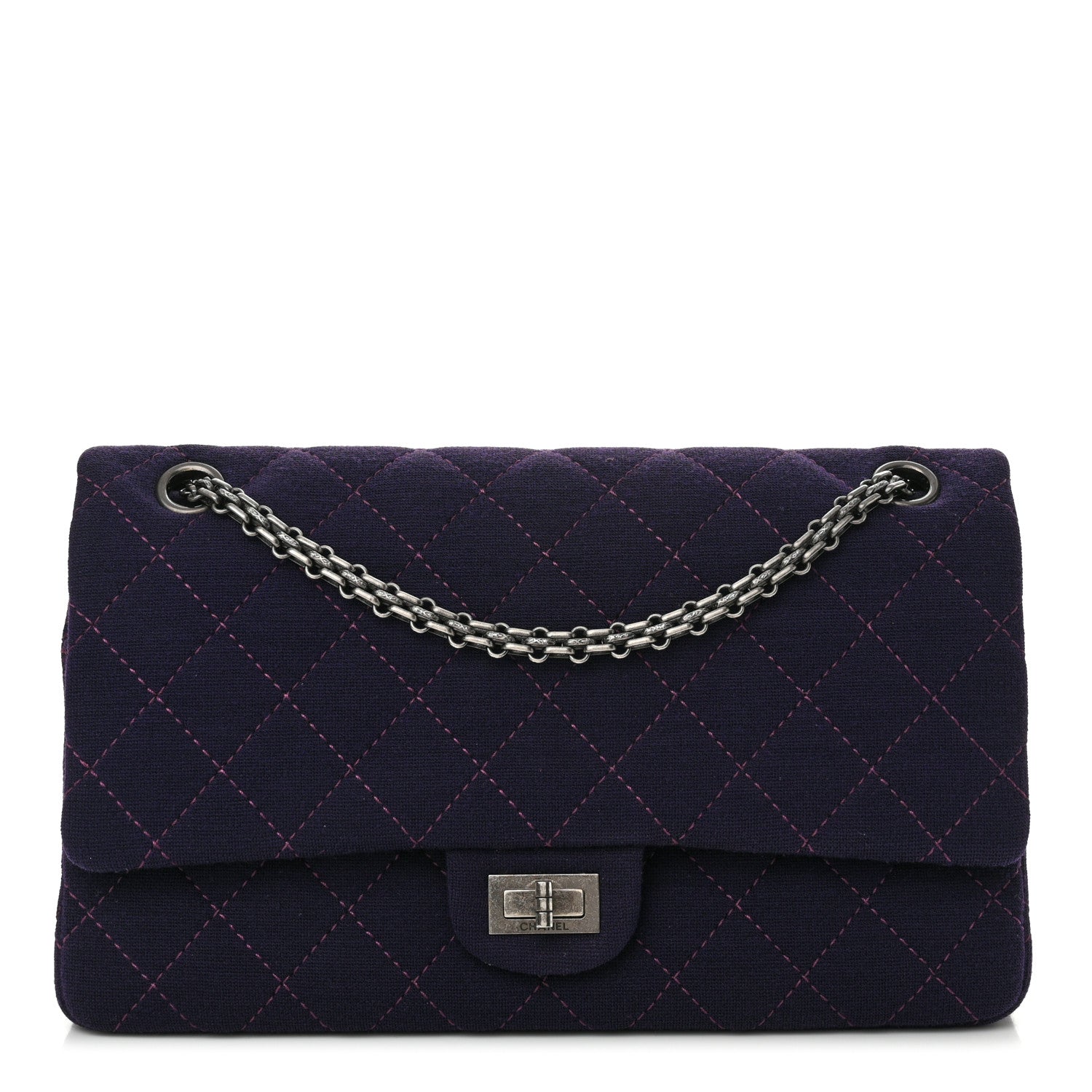 Chanel Jersey Quilted 2.55 Reissue 226 Flap Purple 1 of 10