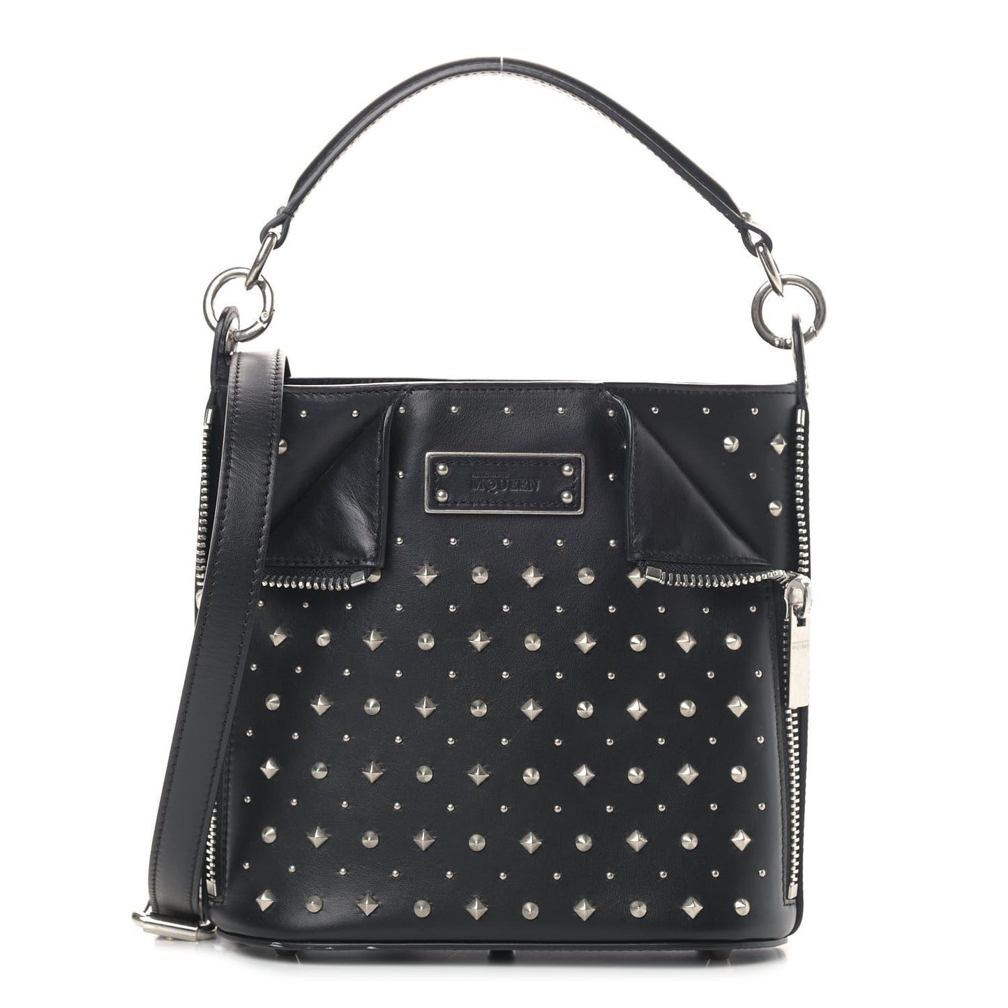 Calfskin Studded Crossbody Bag Black