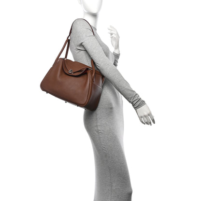 Hermes Taurillon Clemence Eclat Lindy 30 Marron D'Inde Rouge H 2 of 10