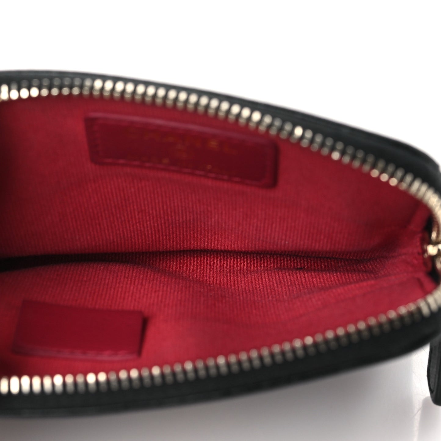 Lambskin Quilted Chanel 19 Zip Card Holder Wallet Black