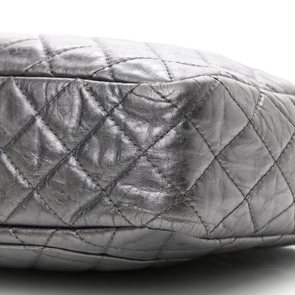 Chanel Metallic Aged Calfskin Quilted Large Reissue Camera Case Silver 10 of 12