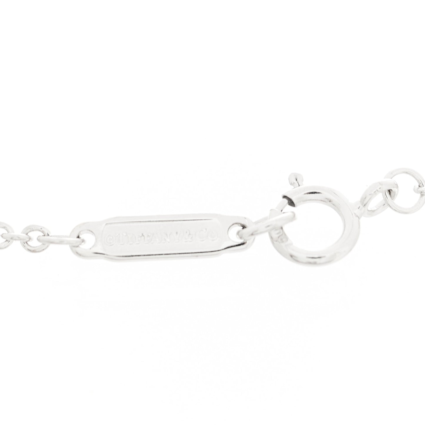 18K White Gold Diamond Tag Chain Bracelet