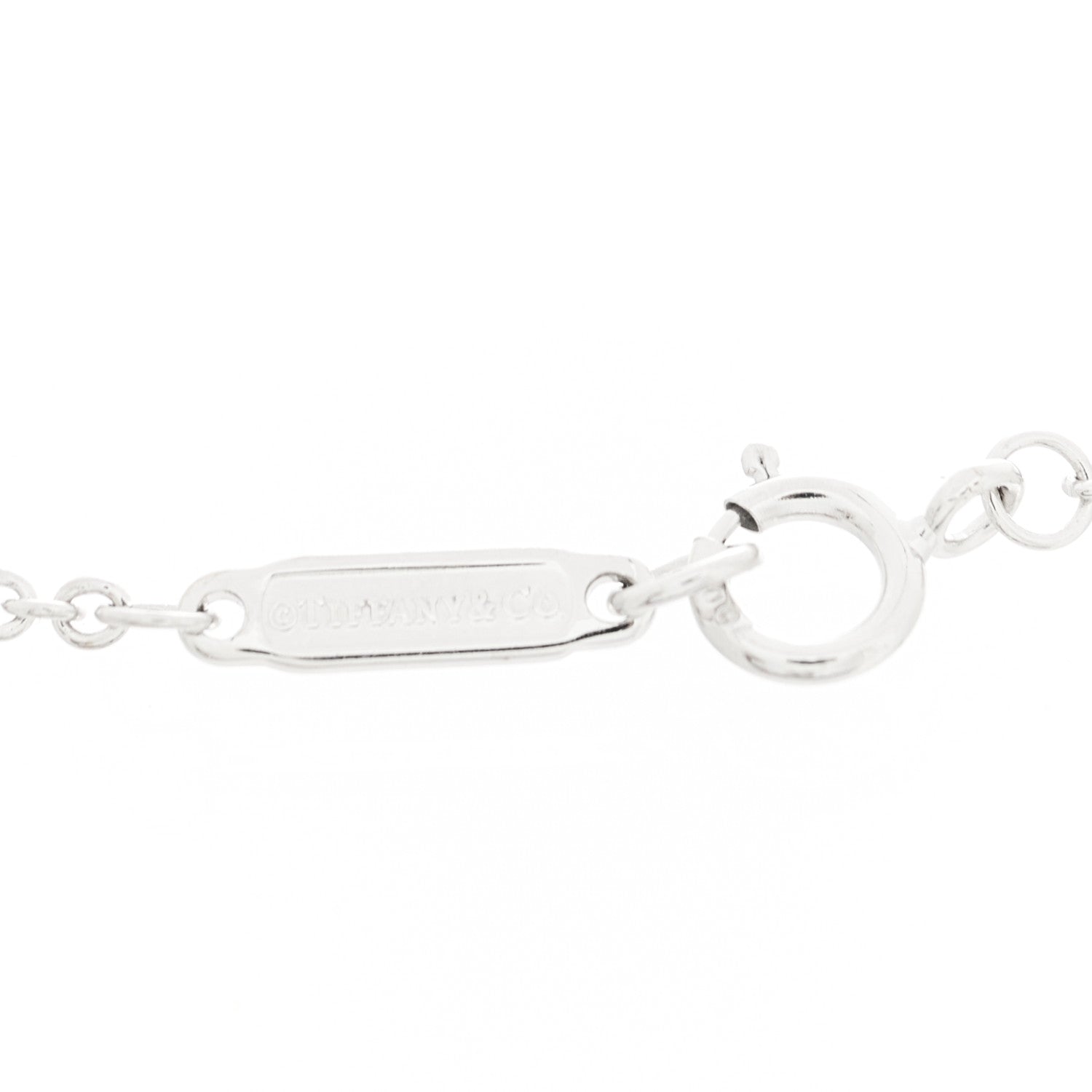Tiffany 18K White Gold Diamond Tag Chain Bracelet 3 of 5