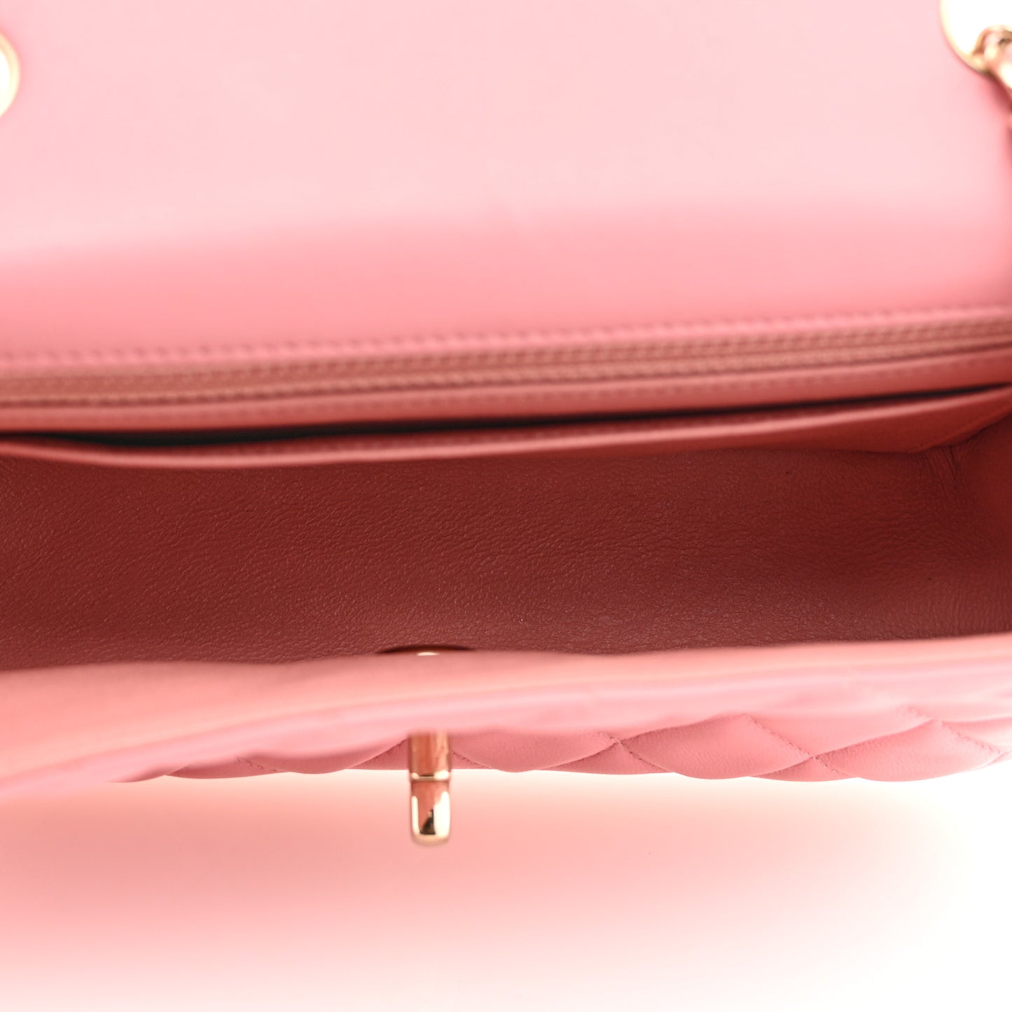Lambskin Quilted Mini Rectangular Flap Pink