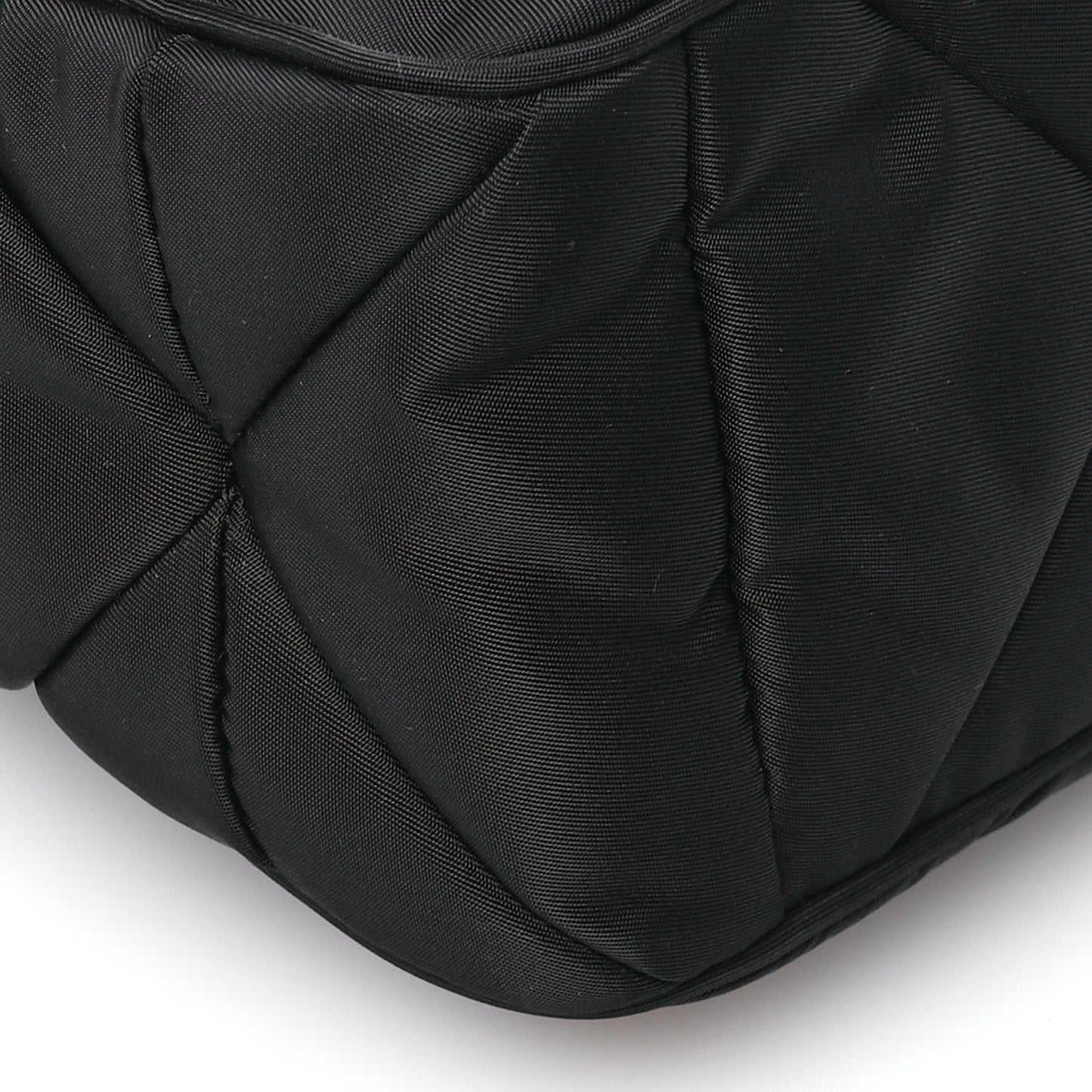 Re-Nylon Quilted Padded Flap Shoulder Bag Black
