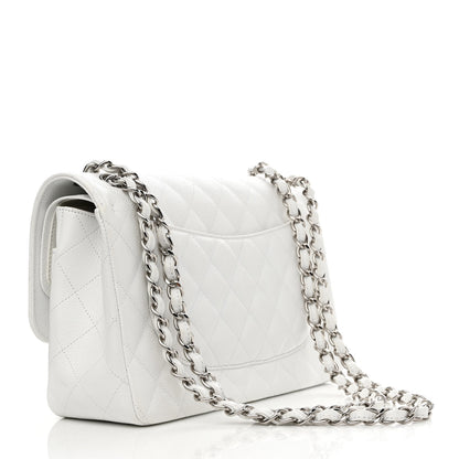 Chanel Caviar Quilted Jumbo Double Flap White 3 of 13