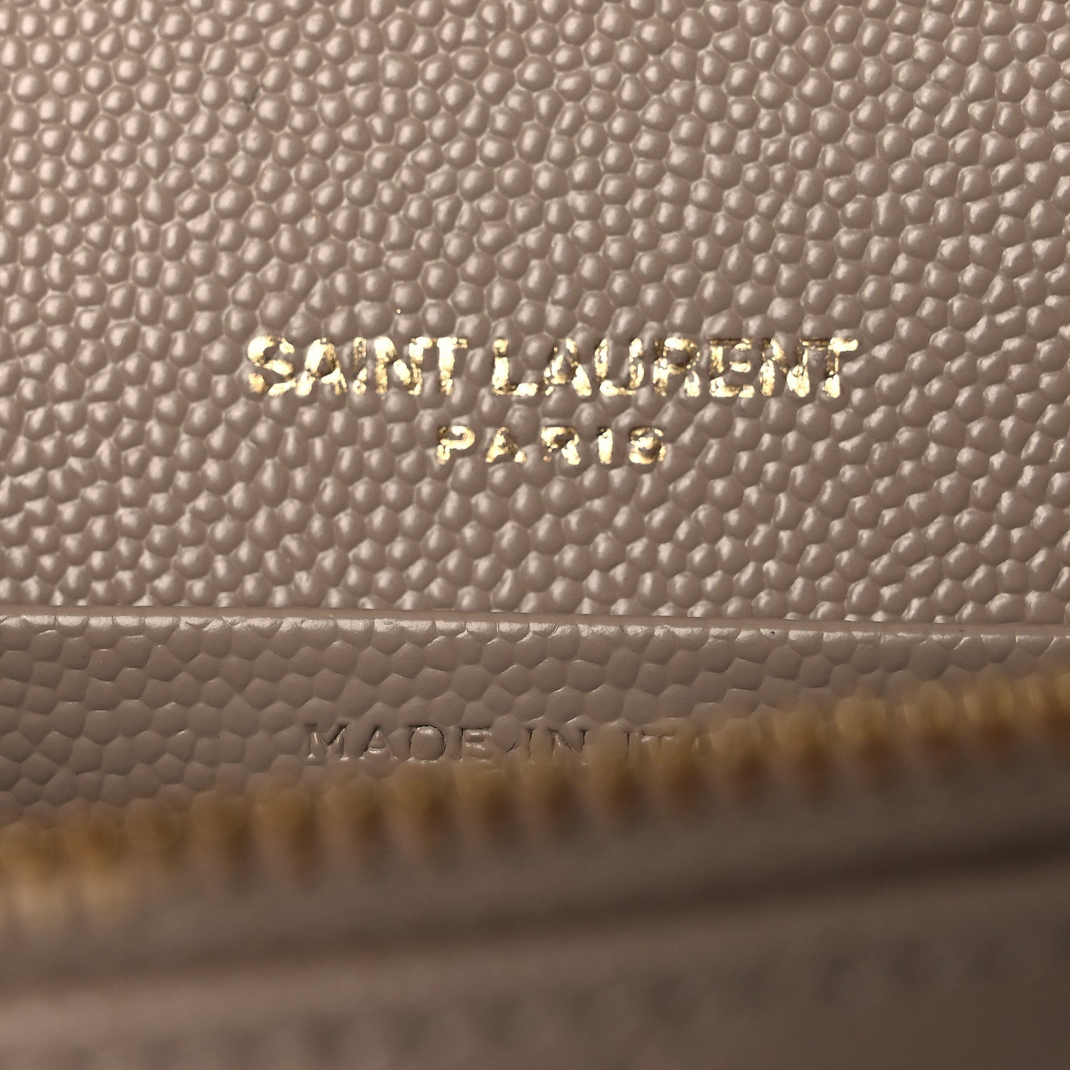 Saint Laurent Grain De Poudre Matelasse Chevron Monogram Envelope Chain Wallet Dark Beige 5 of 11