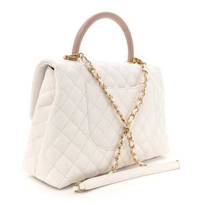 Chanel Caviar Lizard Quilted Medium Coco Handle Flap Ivory 2 of 9
