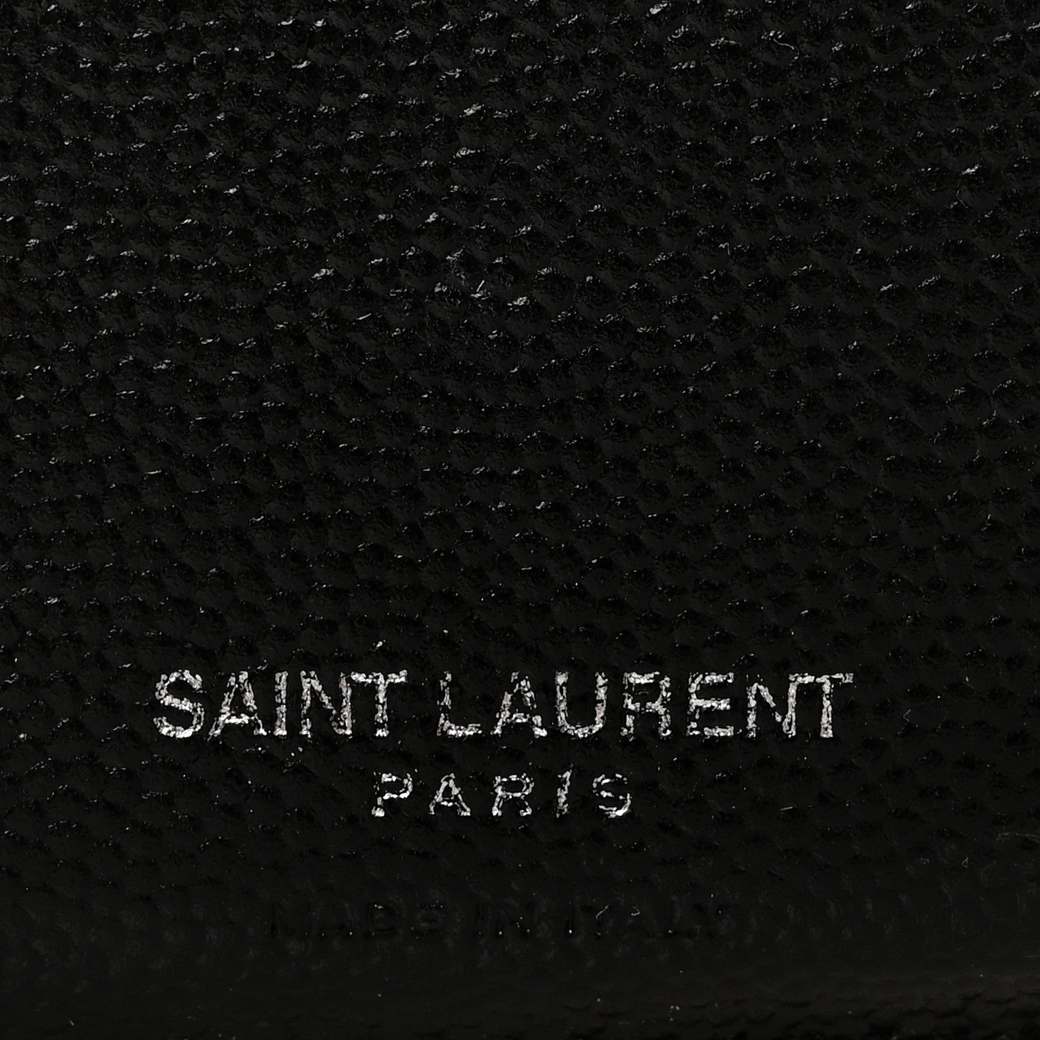 Saint Laurent Grain De Poudre Matelasse Chevron Monogram Compact Tri Fold Wallet Black 6 of 6