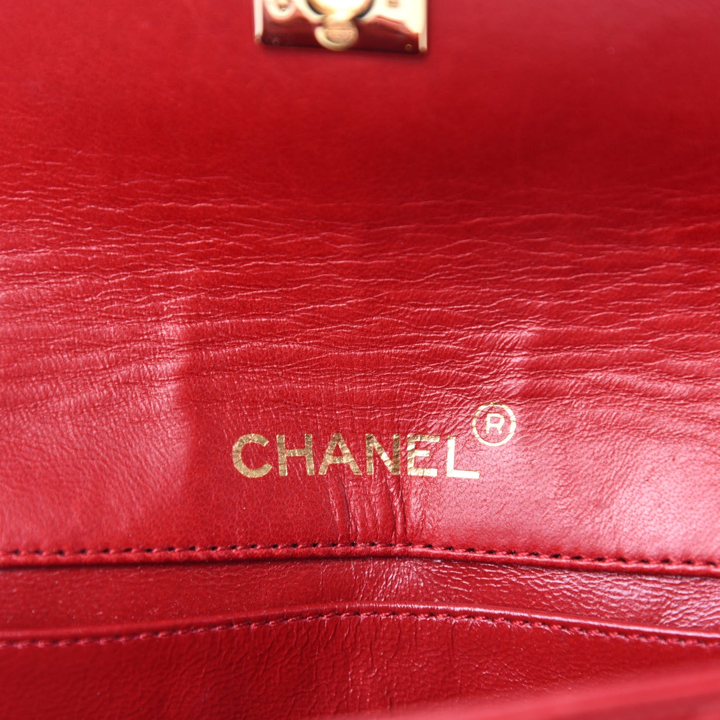 Lambskin Quilted Mini Rectangular Flap Red