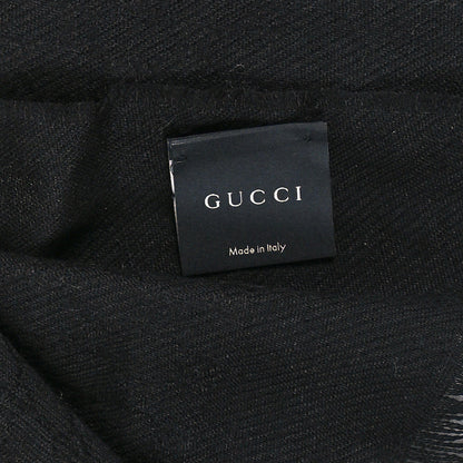 Gucci Wool Silk GG Monogram Scarf Black 3 of 3