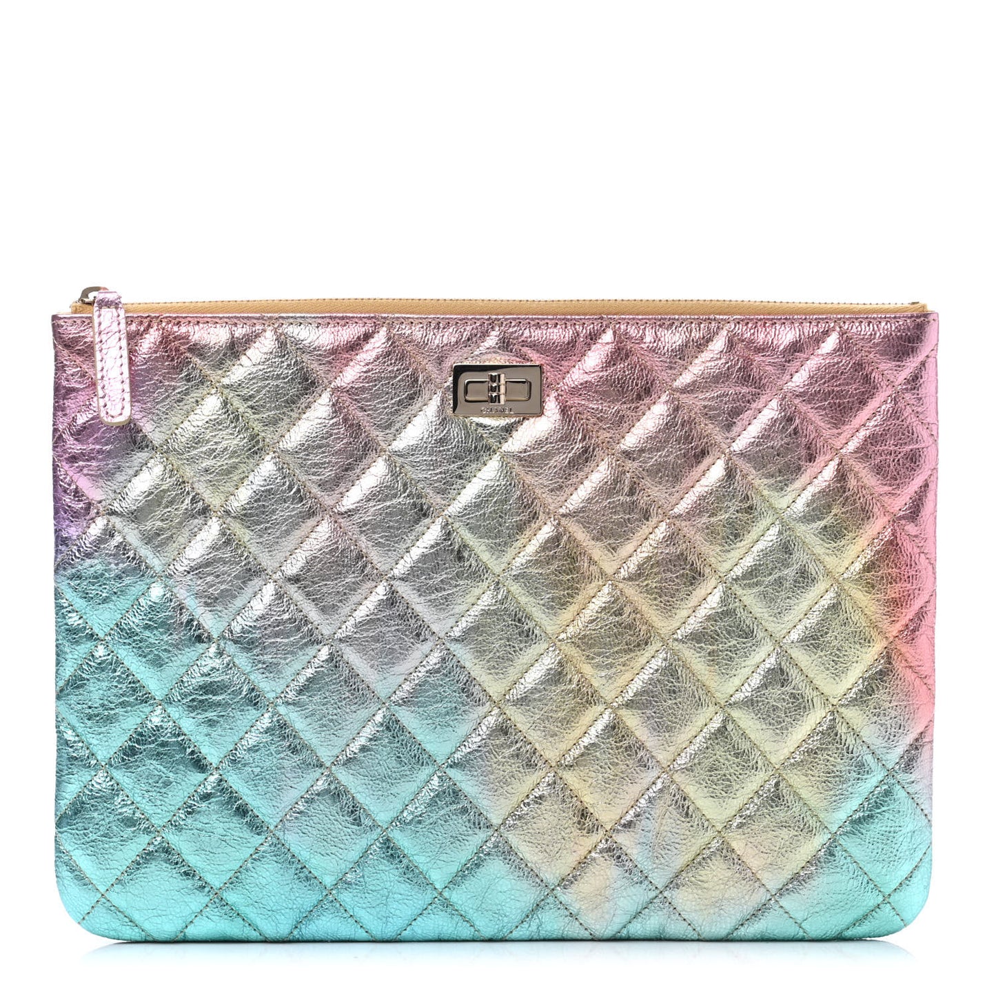 Metallic Goatskin Quilted Medium 2.55 Reissue Cosmetic Case Multicolor