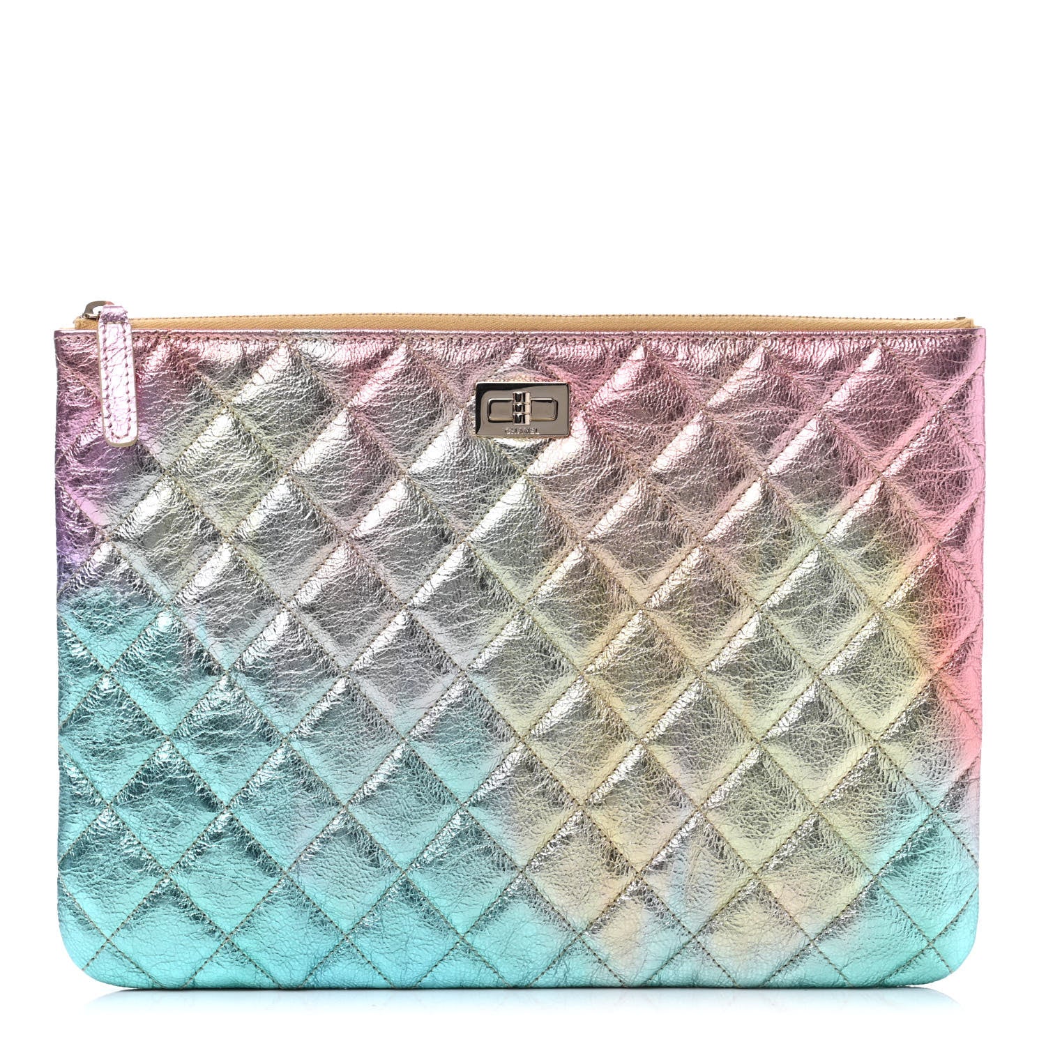 Chanel Metallic Goatskin Quilted Medium 2.55 Reissue Cosmetic Case Multicolor 1 of 4