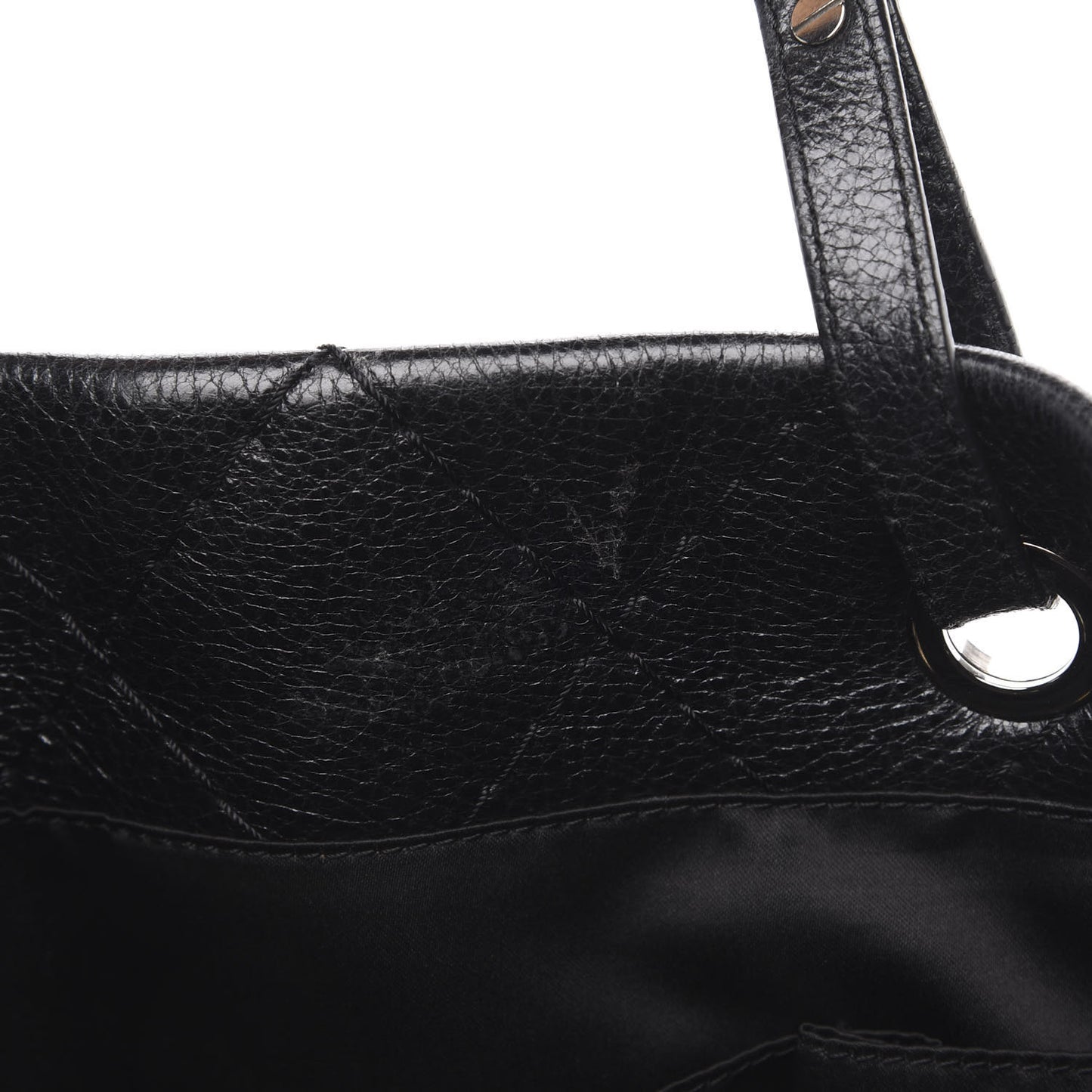 Glazed Calfskin Large On The Road Tote Black