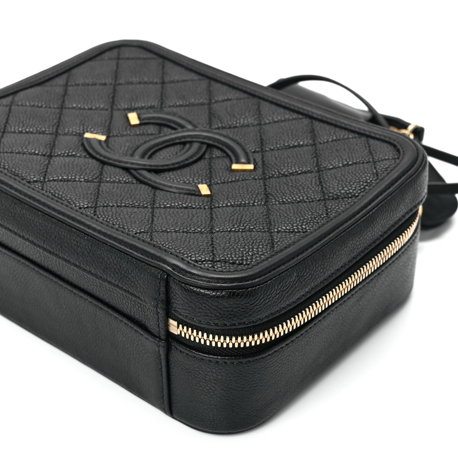 Chanel Caviar Quilted Medium CC Filigree Vanity Case Black 11 of 11