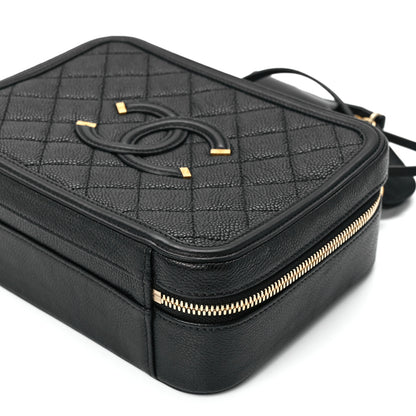 Chanel Caviar Quilted Medium CC Filigree Vanity Case Black 11 of 11