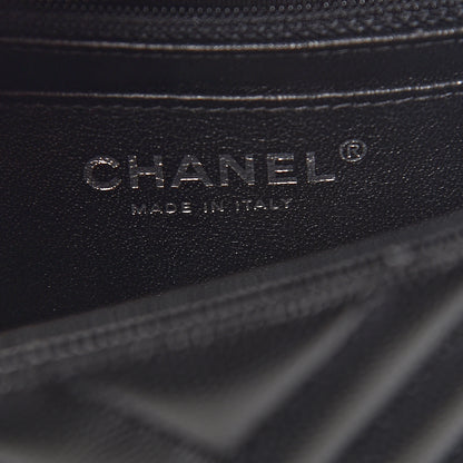 Chanel Caviar Chevron Quilted Mini Square Flap Black 6 of 10