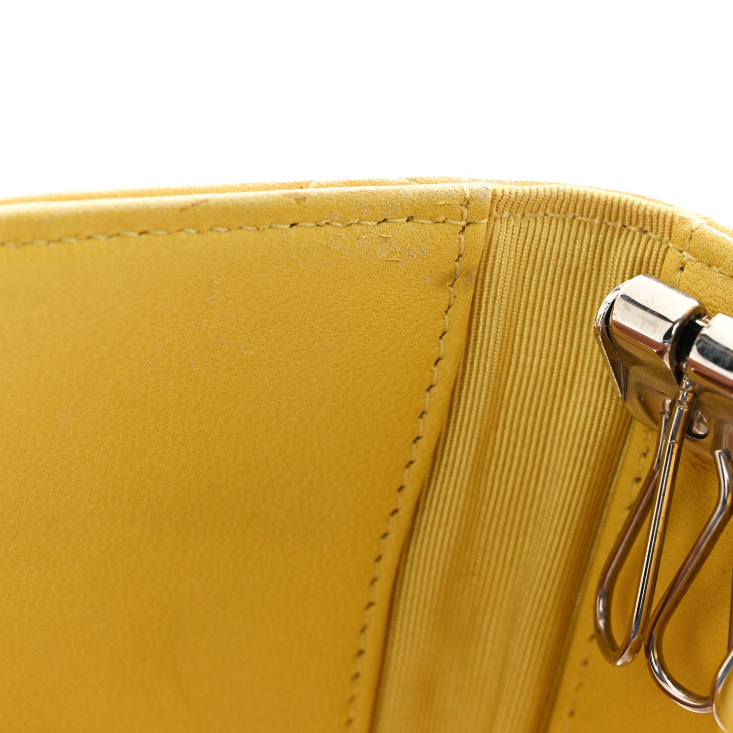 Lambskin Quilted 6 Key Holder Yellow