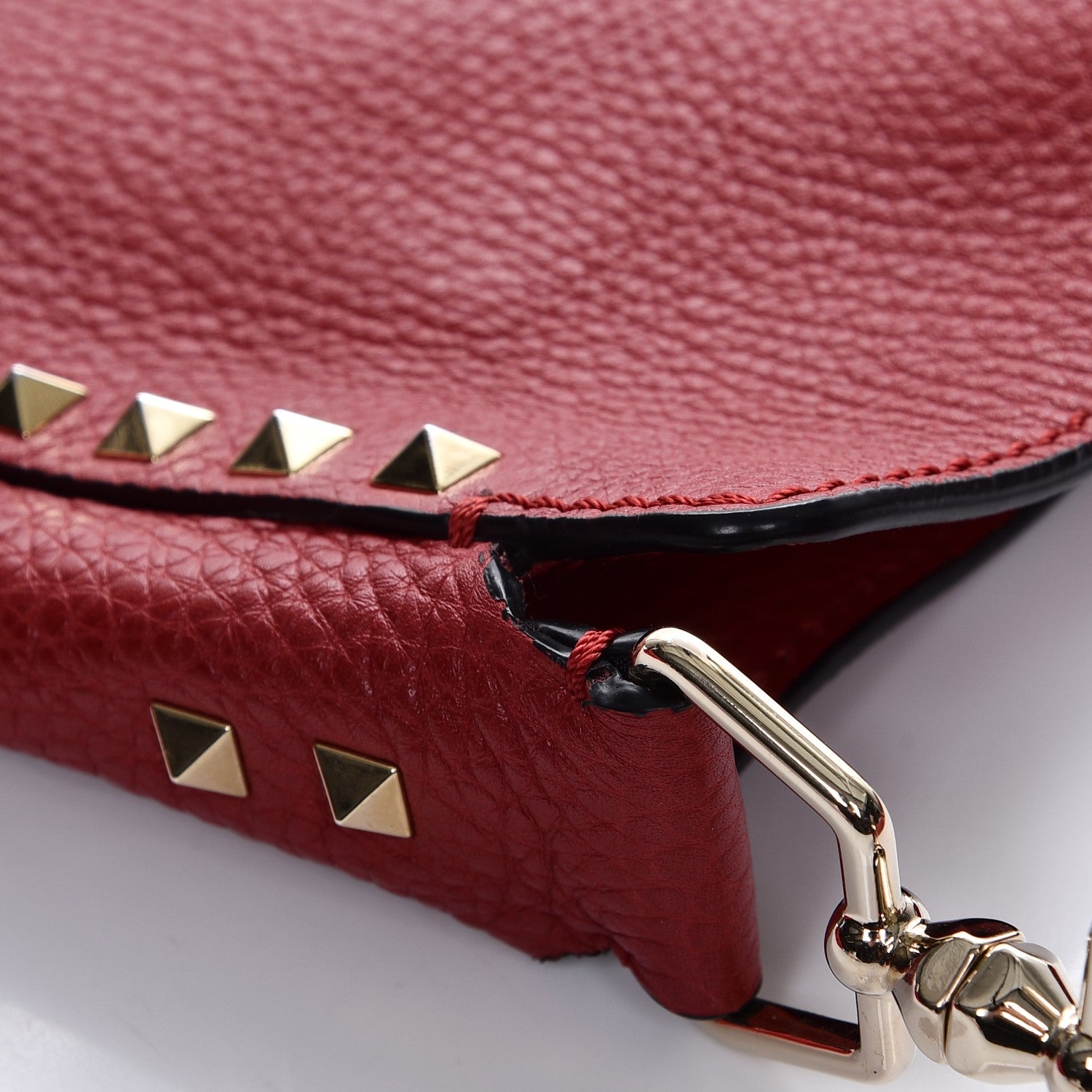 Valentino Garavani Pebbled Calfskin Large Rockstud Flip-Lock Messenger Bag Scarlet 9 of 11