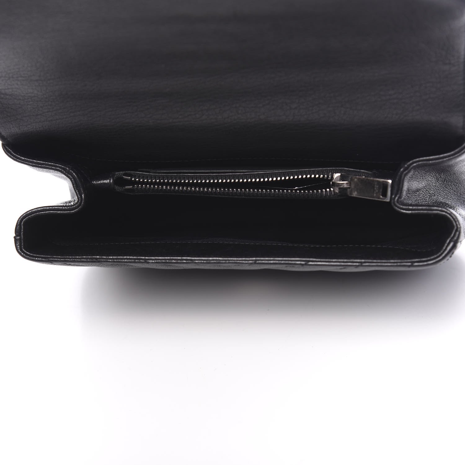 Saint Laurent Sheepskin Matelasse Chevron Patchwork Monogram Medium College Bag Black 4 of 8