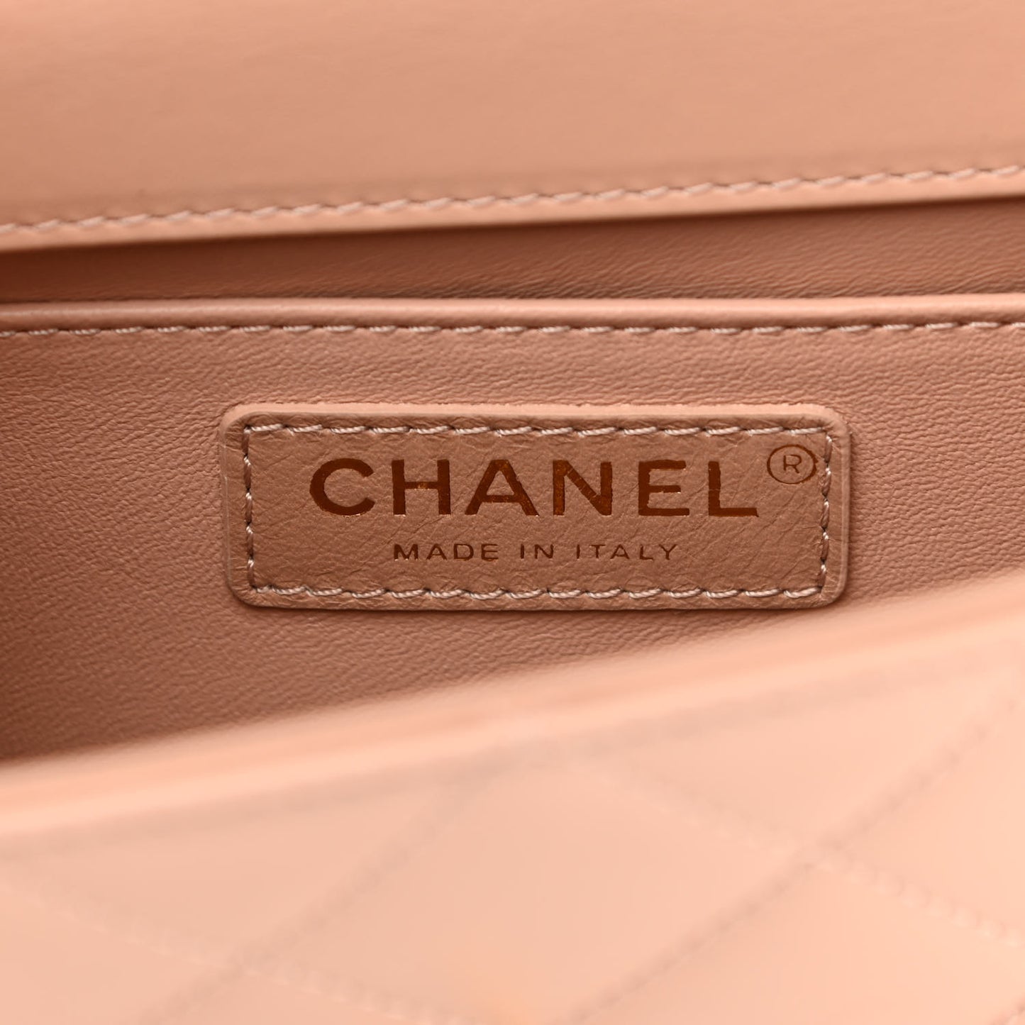 Calfskin Quilted Perfect Fit Flap Beige
