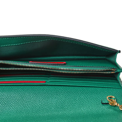 Valentino Garavani Grainy Calfskin Vlogo Wallet On Chain Green 4 of 4