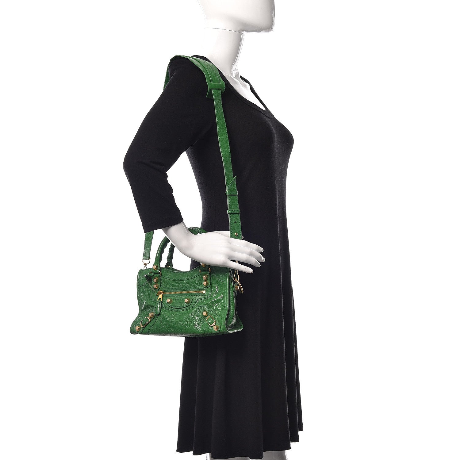 Balenciaga Agneau Giant 12 Gold Hardware Mini City Vert Trefle 2 of 9