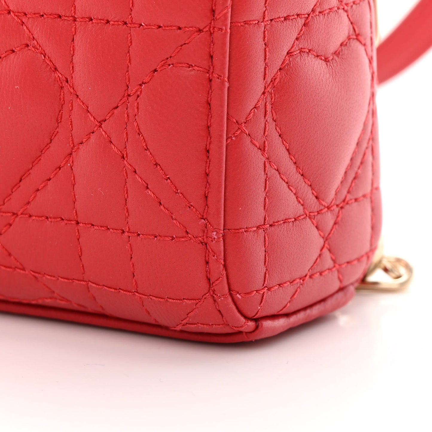 Lambskin Cannage Dioramour Micro Lady D-Joy Red