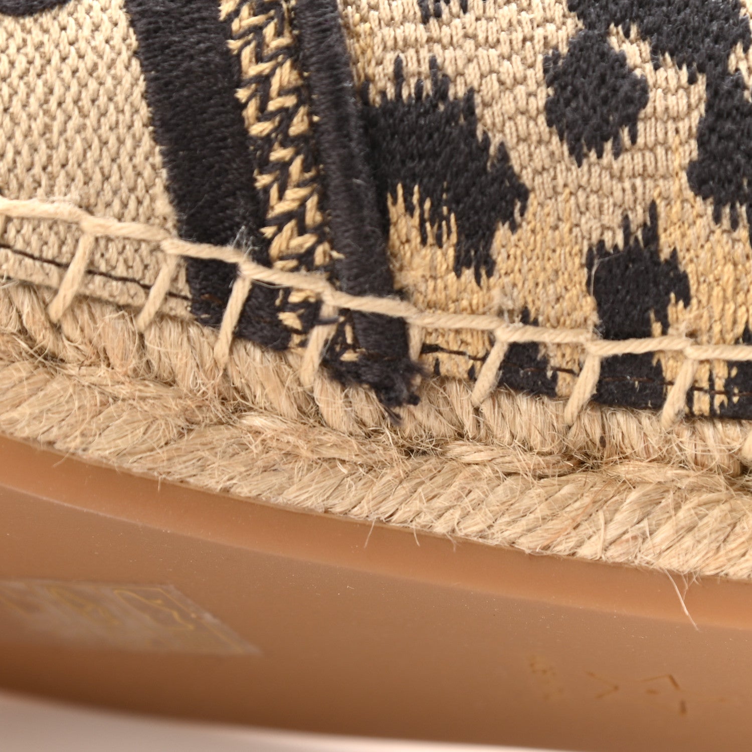 Christian Dior Cotton Embroidered Leopard Print Granville Espadrille 38 Natural 10 of 13