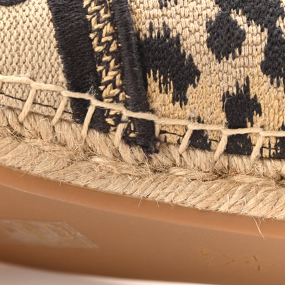Christian Dior Cotton Embroidered Leopard Print Granville Espadrille 38 Natural 10 of 13