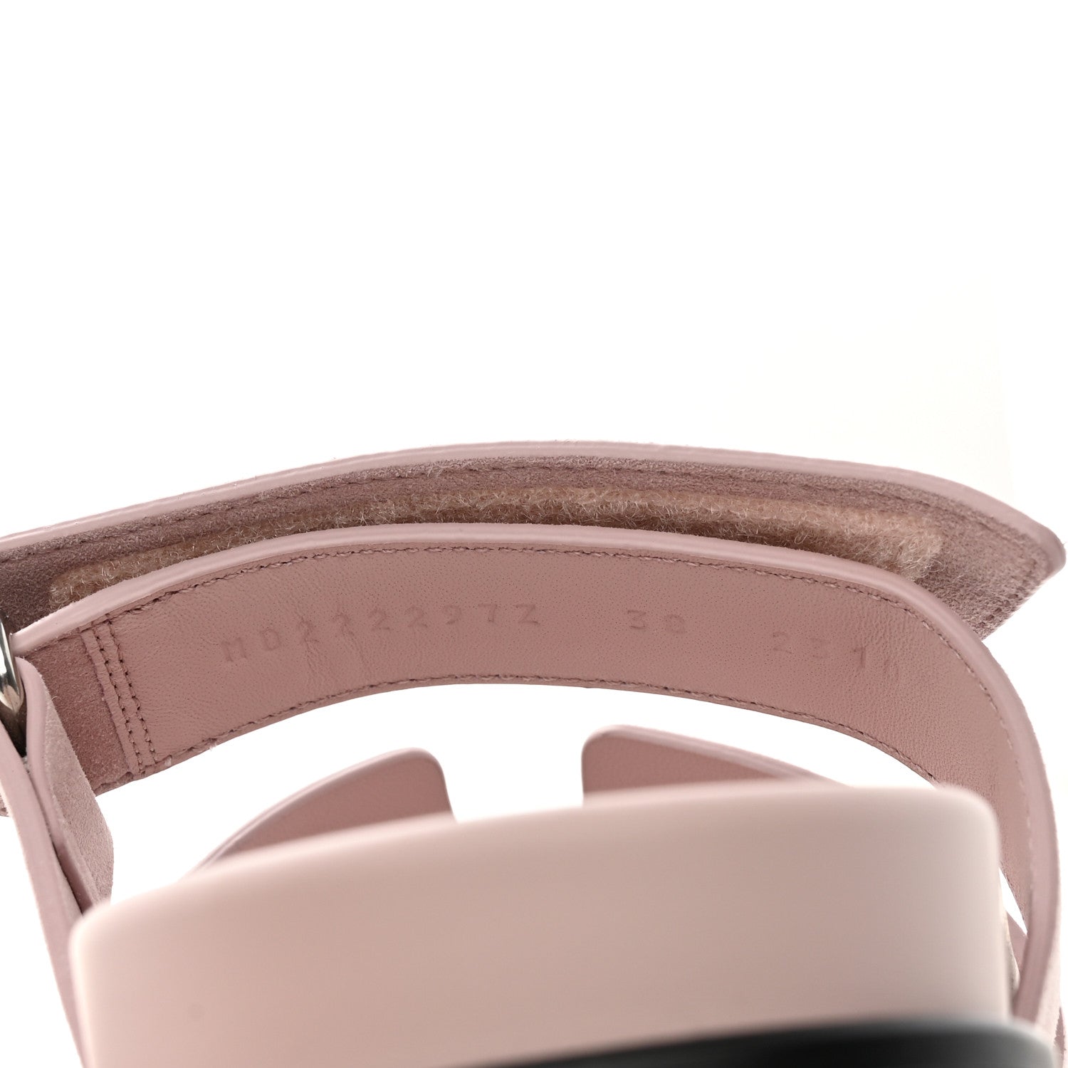 Hermes Suede Goatskin Womens Chypre Sandals 38 Rose Porcelaine 6 of 9