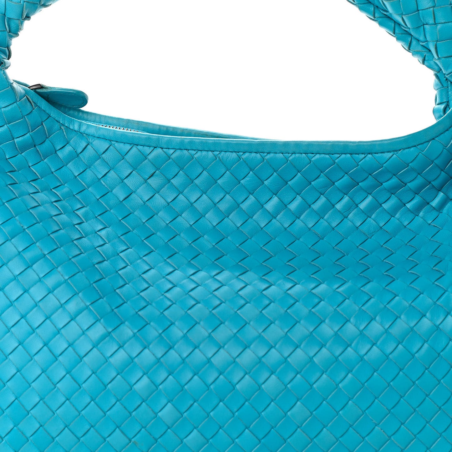 Nappa Intrecciato Large Veneta Hobo Turquoise