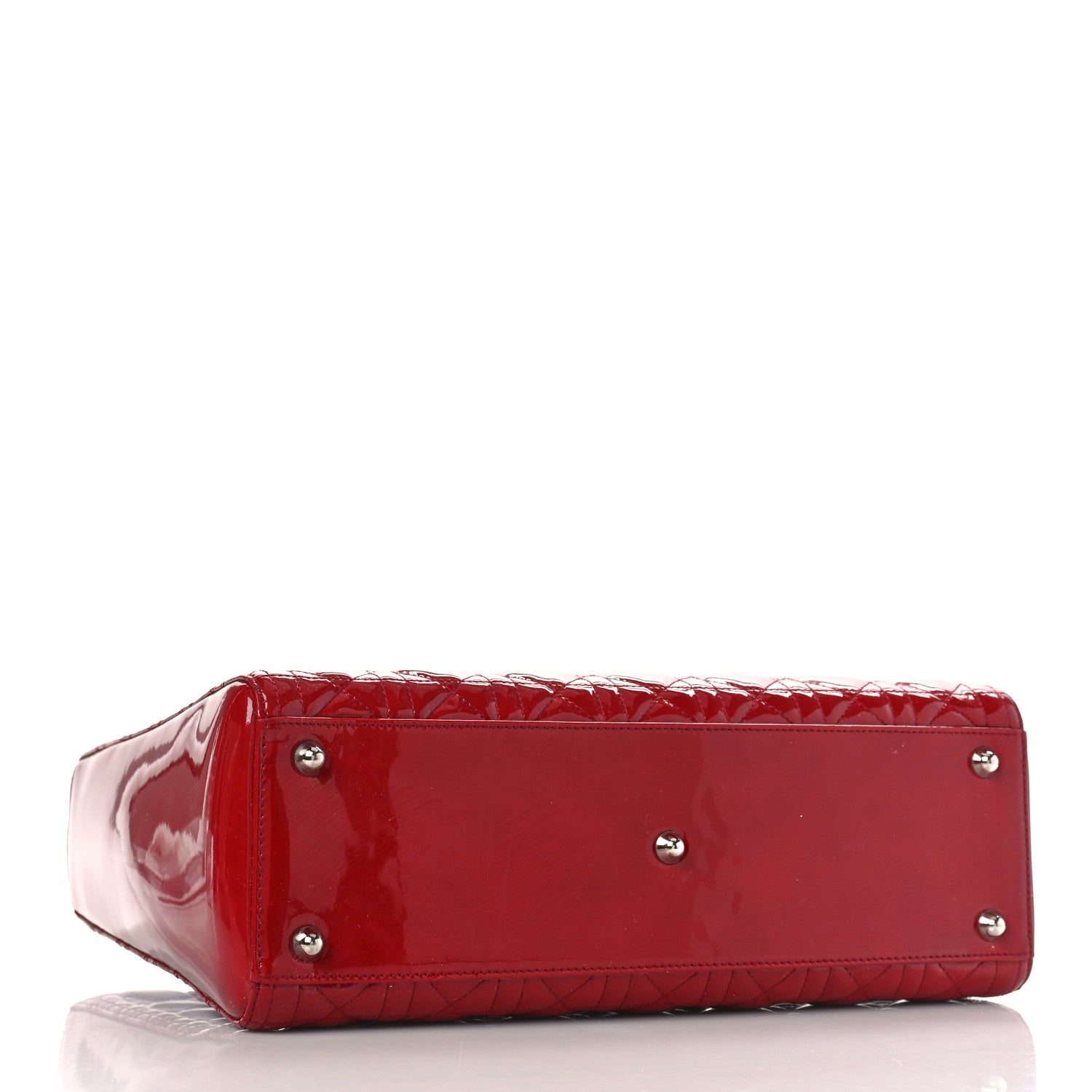 Christian Dior Patent Cannage Large Lady Dior Red 4 of 9