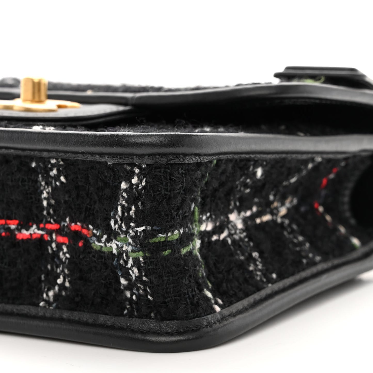 Tweed School Memory Mini Top Handle Flap Black White