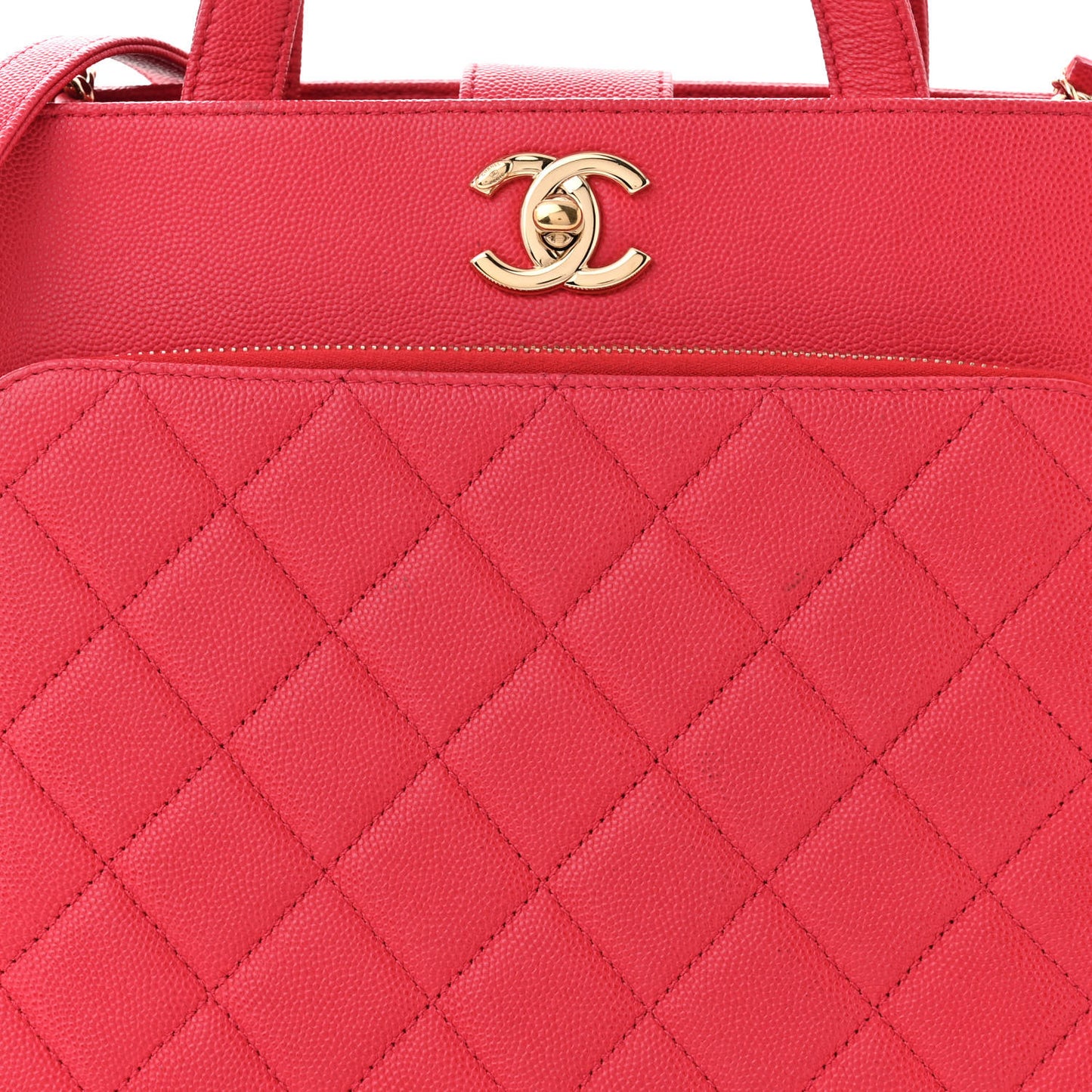 Caviar Quilted Small Business Affinity Shopping Bag Red