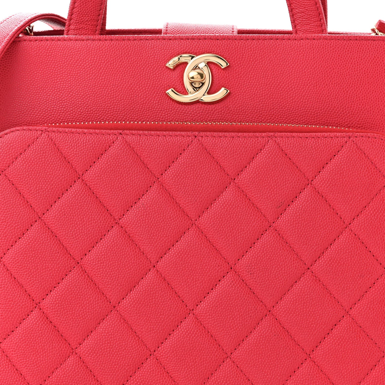 Chanel Caviar Quilted Small Business Affinity Shopping Bag Red 8 of 12
